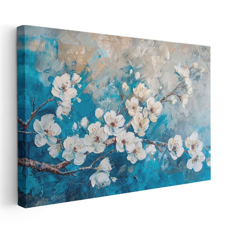 Pembe Laleler - Gökyüzü Altında Kanvas Tablo