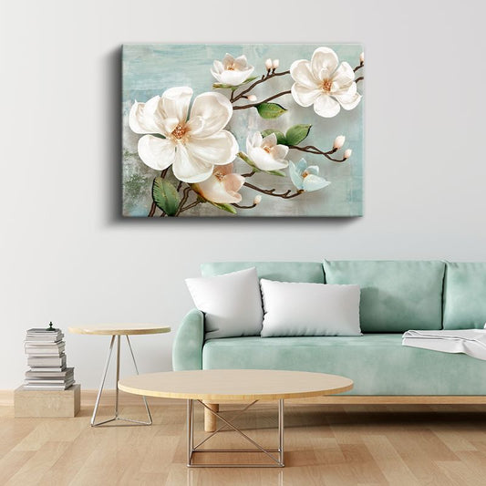 Beyaz Şakayıklar - Zarafet Kanvas Tablo