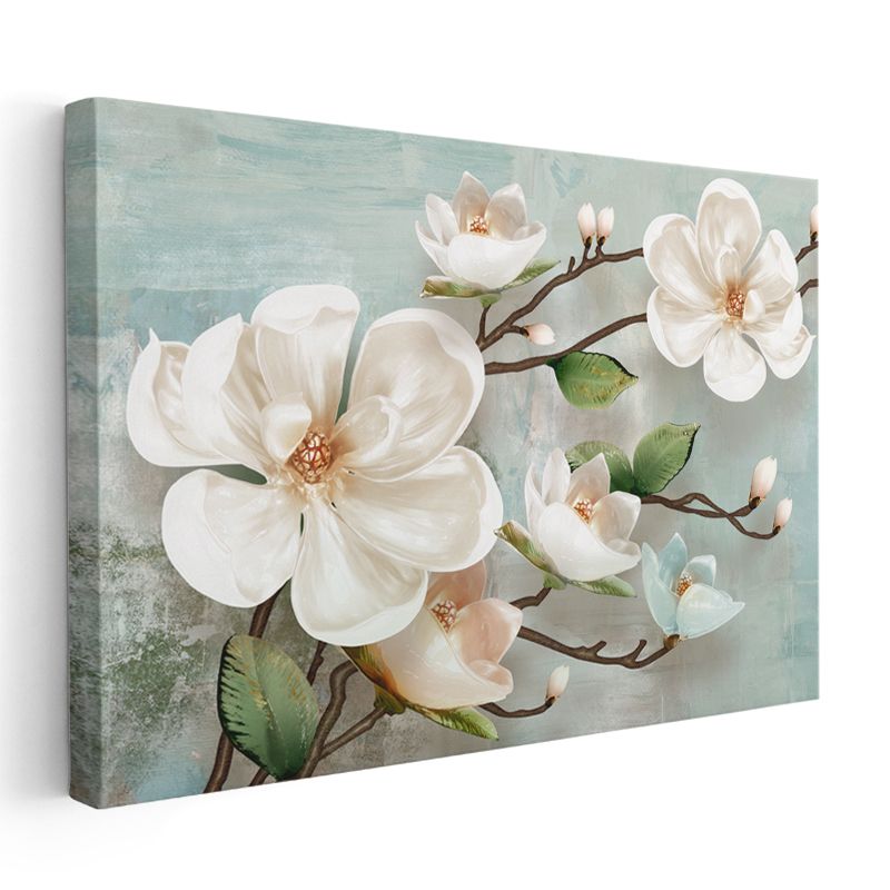 Beyaz Şakayıklar - Zarafet Kanvas Tablo