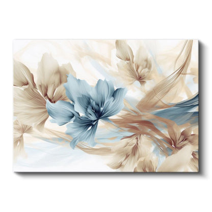 Sulu Boya Yapraklar - Minimalist Çiçek Deseni Kanvas Tablo