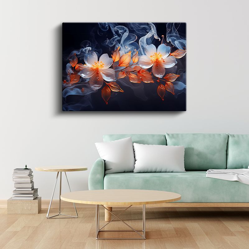 Beyaz Gelincikler - Sonbahar Tonları Kanvas Tablo