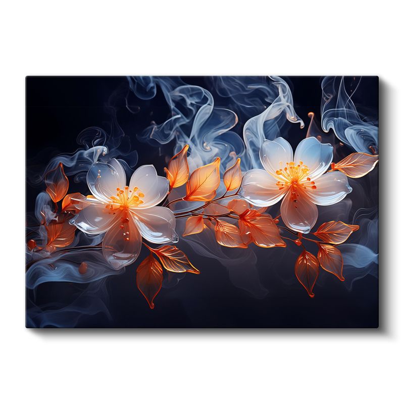 Beyaz Gelincikler - Sonbahar Tonları Kanvas Tablo