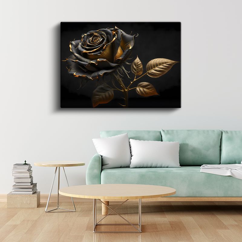 Altın Dokunuşlu Güller - Beyaz Zarafet Kanvas Tablo