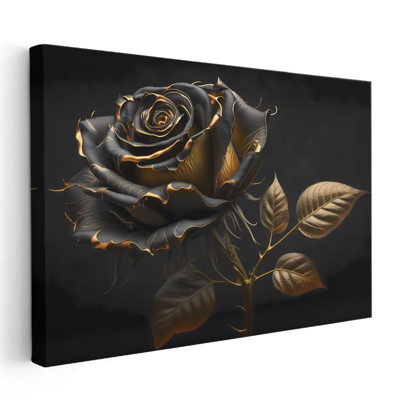 Altın Dokunuşlu Güller - Beyaz Zarafet Kanvas Tablo