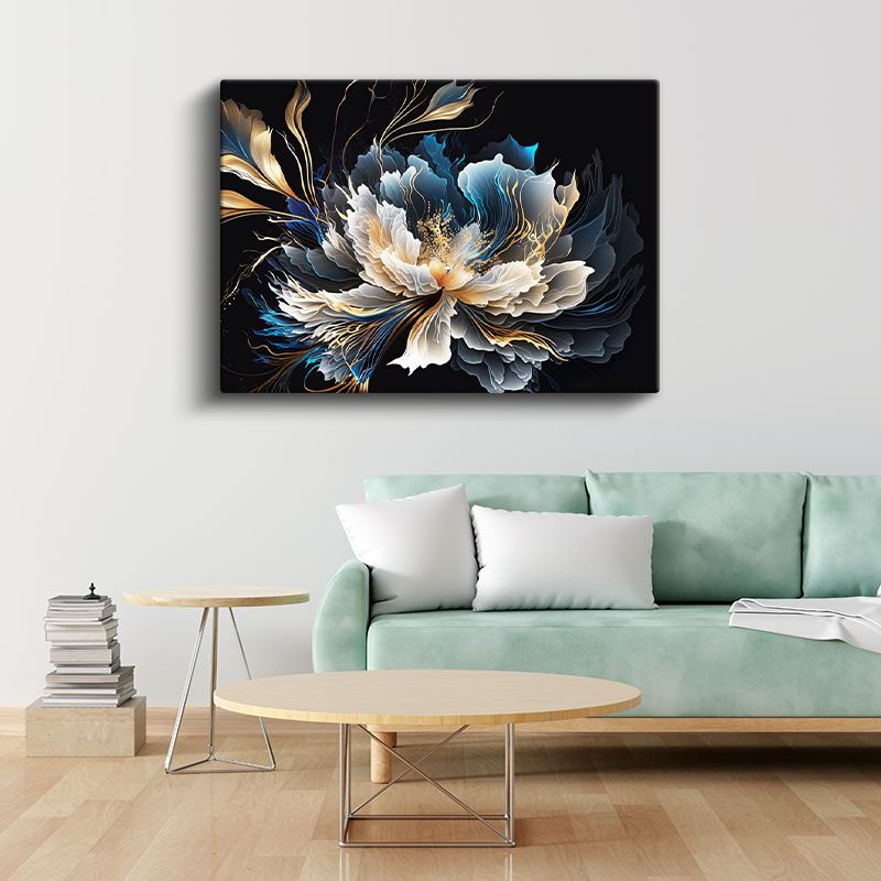 Şakayık Çiçekleri - Altın Işıltılı Pembe Gül Buketleri Kanvas Tablo