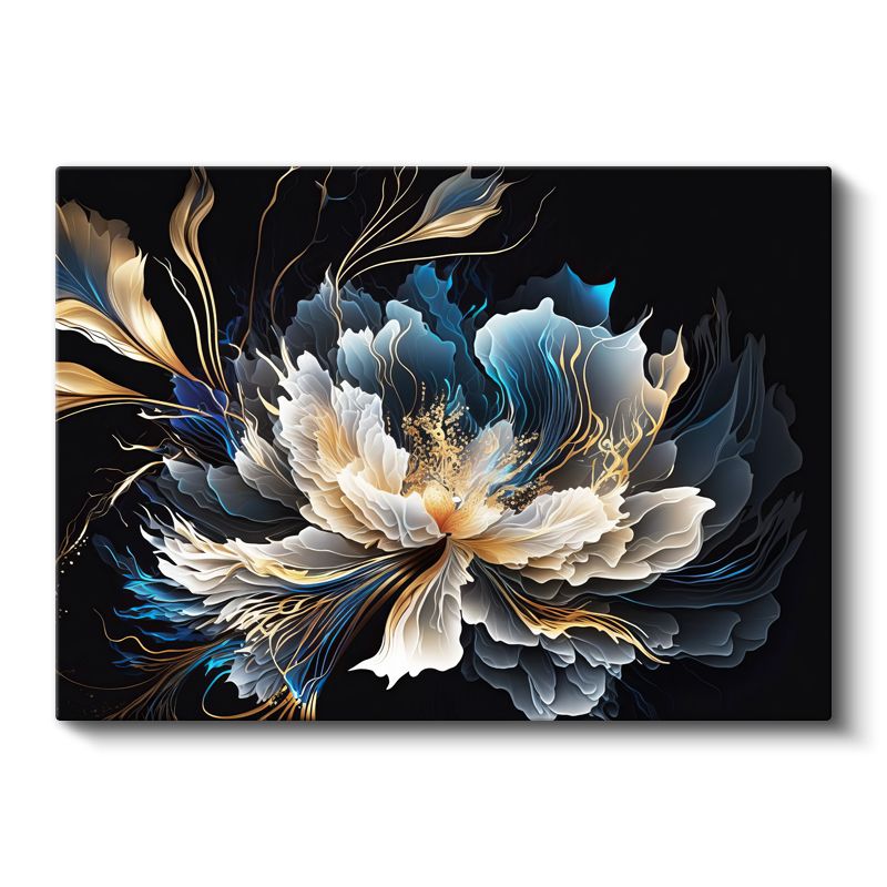 Şakayık Çiçekleri - Altın Işıltılı Pembe Gül Buketleri Kanvas Tablo