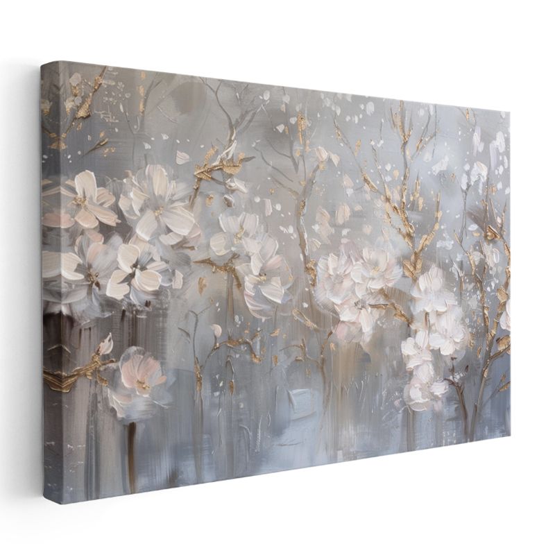 Siyah Gül - Altın Kenarlı Lüks Gül Portresi Kanvas Tablo