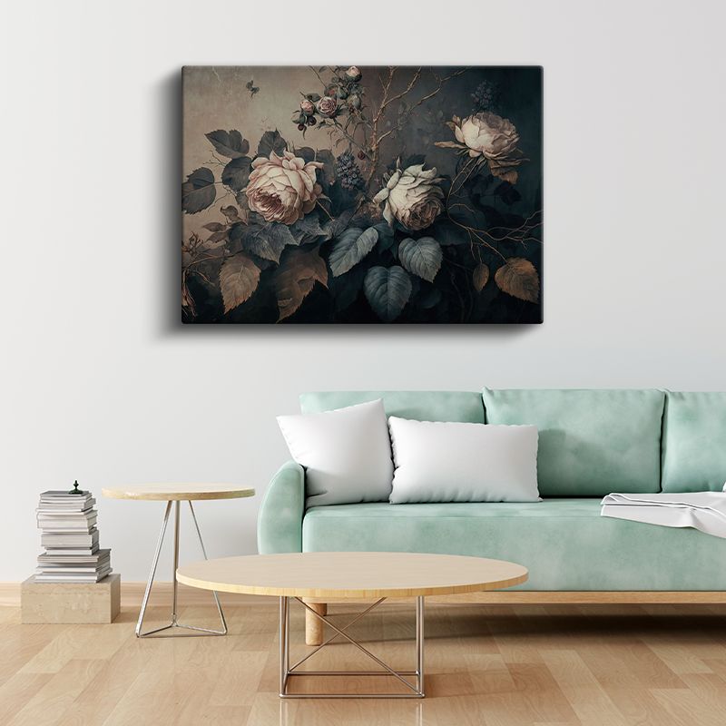 Gümüş Altın Buket - Zarif Çiçek Aranjmanı Kanvas Tablo