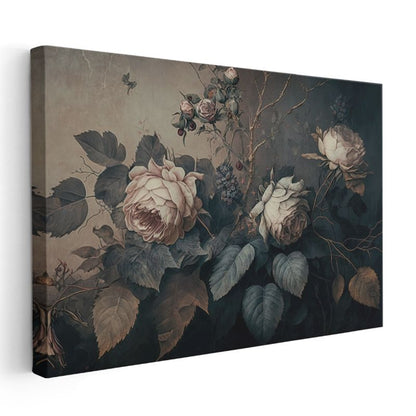 Gümüş Altın Buket - Zarif Çiçek Aranjmanı Kanvas Tablo