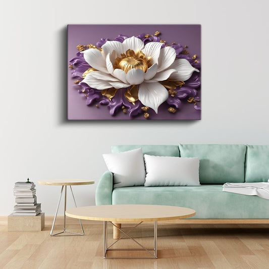 Klasik Çiçekler - Pastel Tonlu Şakayık ve Gül Buketi Kanvas Tablo