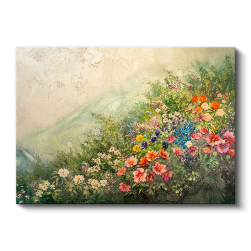 Kiraz Çiçekleri - Sulu Boya Efektli Bahar Dalları Kanvas Tablo