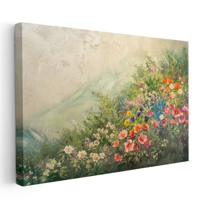 Kiraz Çiçekleri - Sulu Boya Efektli Bahar Dalları Kanvas Tablo