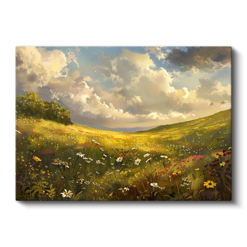 Altın Yapraklar - Siyah Fonda Lüks Botanik Tasarım Kanvas Tablo