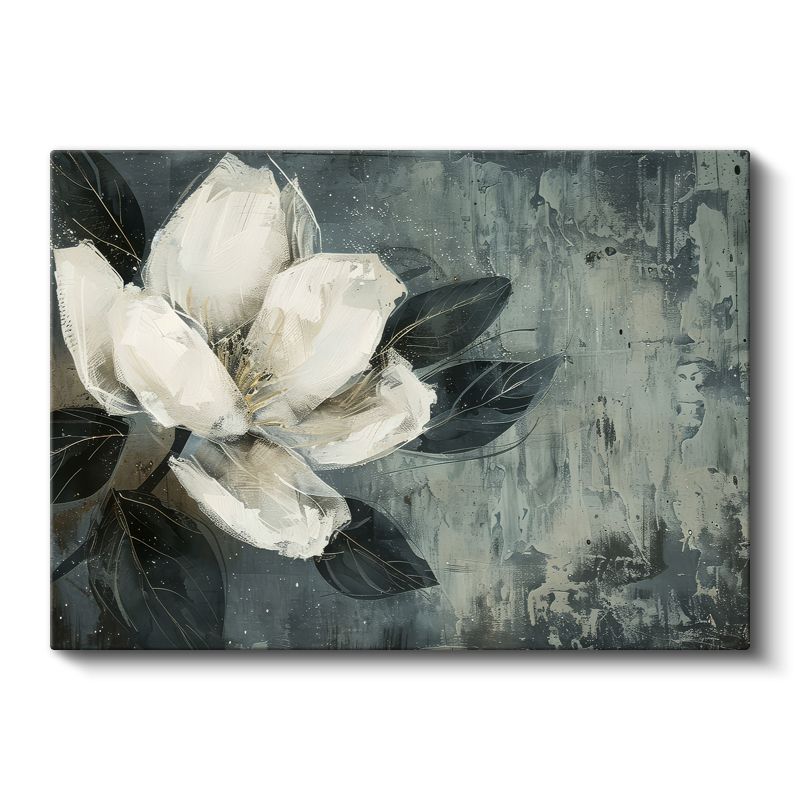 Klasik Şakayıklar - Koyu Zeminde Vintage Çiçek Deseni Kanvas Tablo