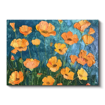 Mavi Altın Spiral - Soyut Yaprak Deseni Kanvas Tablo