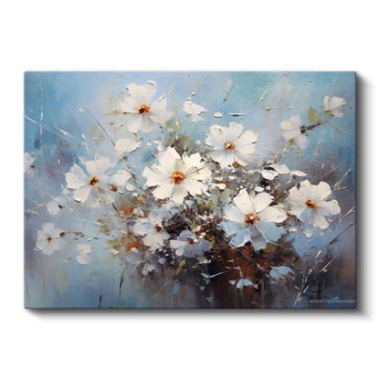 Kır Çiçekleri - Altın Işıklı Çayır Manzarası Kanvas Tablo