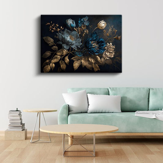 Krem Şakayık - Zümrüt Yeşili Fonda Zarif Çiçek Portresi Kanvas Tablo