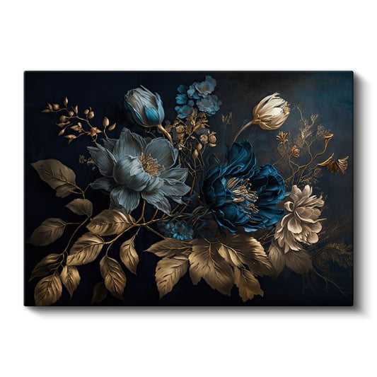 Krem Şakayık - Zümrüt Yeşili Fonda Zarif Çiçek Portresi Kanvas Tablo