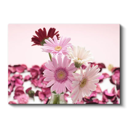 Pembe Gerbera Buketi - Zarif Çiçek Aranjmanı Kanvas Tablo