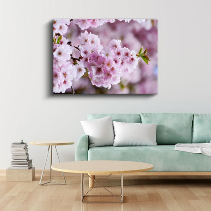 Pembe Su Zambakları - Yeşil Yapraklar Arasında İkili Nilüfer Kanvas Tablo