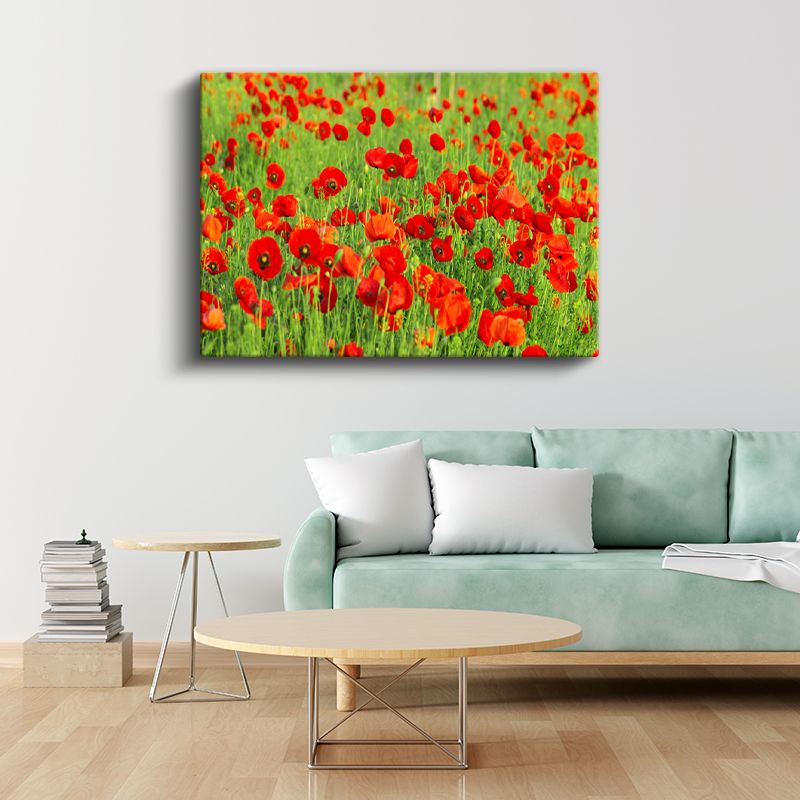 Gelincik Tarlası - Canlı Kırmızı Çiçek Denizi Kanvas Tablo