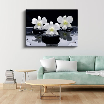 Plumeria Çiçeği - Spa Konseptli Aromaterapi Kanvas Tablo