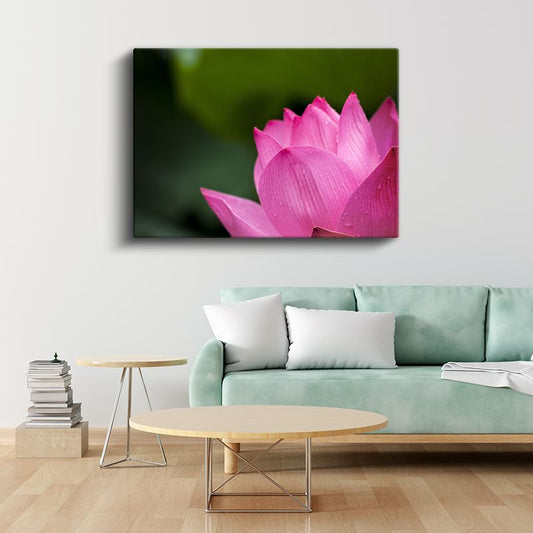 Pembe Lotus - Makro Çekim Çiçek Detayı Kanvas Tablo