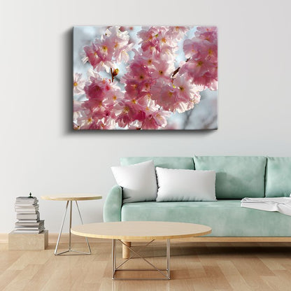 Kiraz Çiçekleri - Bahar Dalında Yoğun Çiçekler Kanvas Tablo