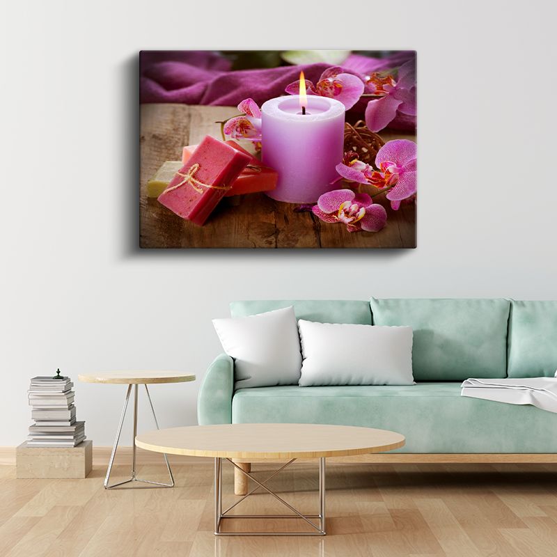 Mor Orkide - Aromaterapi Spa Konsepti Kanvas Tablo