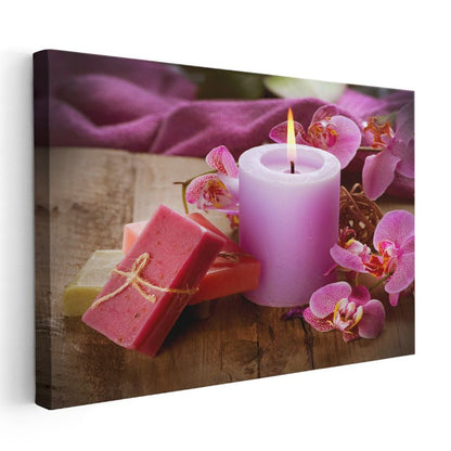 Mor Orkide - Aromaterapi Spa Konsepti Kanvas Tablo