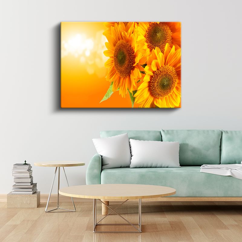 Ayçiçeği - Altın Sarısı Güneş Çiçekleri Kanvas Tablo