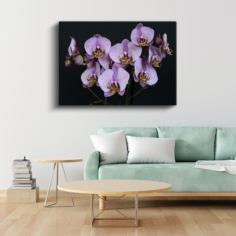 Mor Orkide - Benekli Egzotik Çiçek Dalı Kanvas Tablo