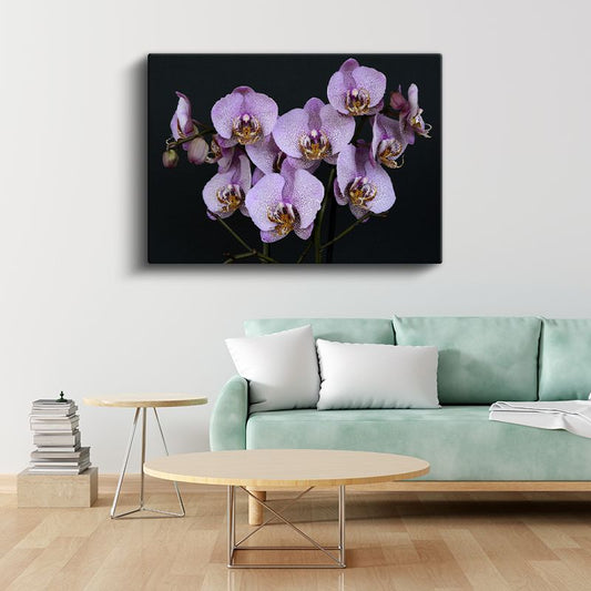 Mor Orkide - Benekli Egzotik Çiçek Dalı Kanvas Tablo