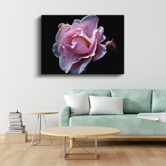 Pembe Gül - Zarif Tomurcuklu Çiçek Kanvas Tablo