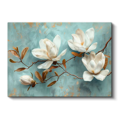 Kuru Çiçekler - Kahverengi Fonda Doğal Bitki Kompozisyonu Kanvas Tablo