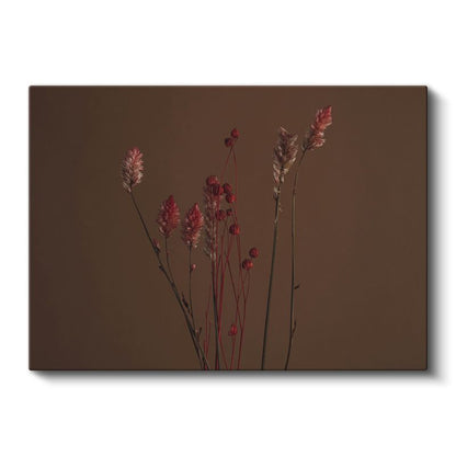 Beyaz Çiçek Ağacı - Altın Gövdeli Zarif Dekoratif Heykel Kanvas Tablo