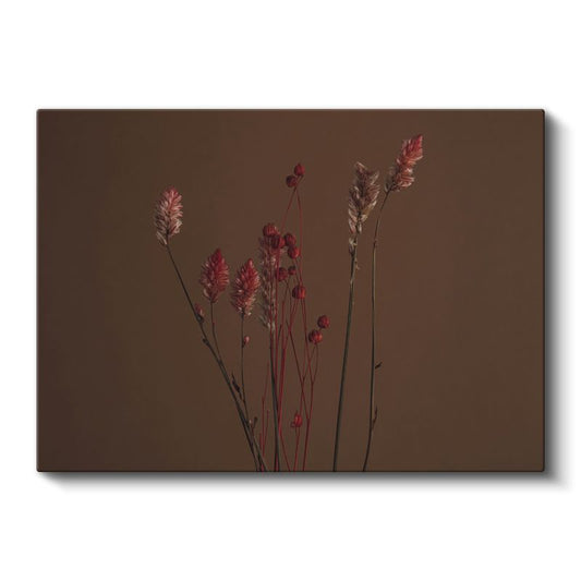 Beyaz Çiçek Ağacı - Altın Gövdeli Zarif Dekoratif Heykel Kanvas Tablo