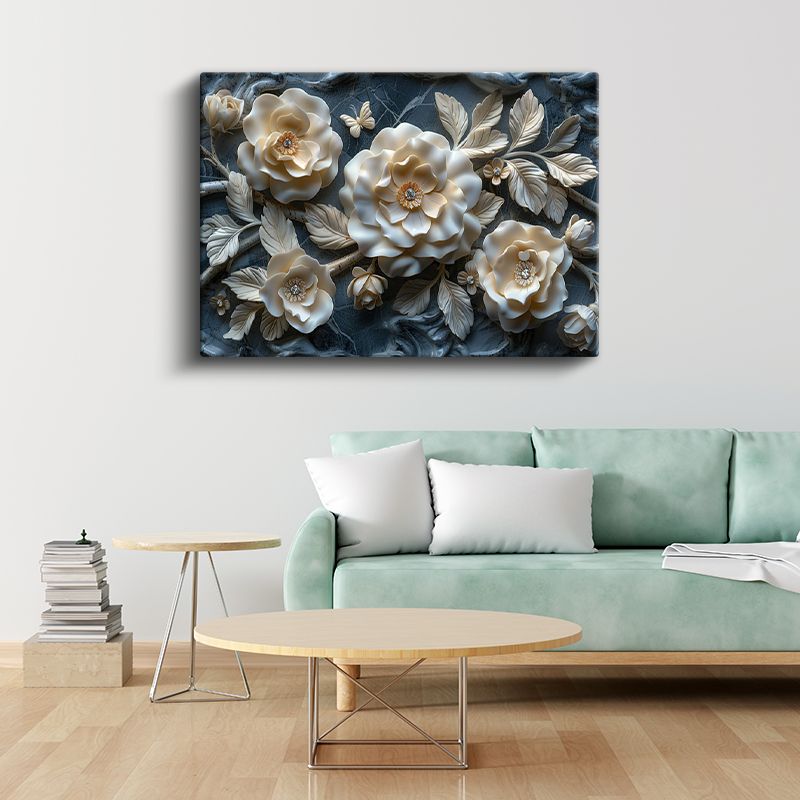 Şakayık Buketi - Vintage Tarzı Romantik Çiçek Portresi Kanvas Tablo