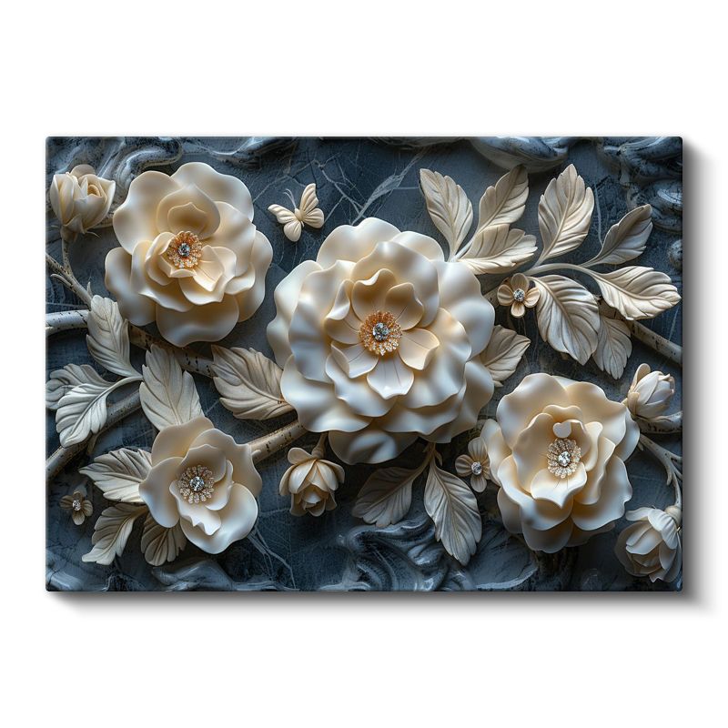 Şakayık Buketi - Vintage Tarzı Romantik Çiçek Portresi Kanvas Tablo