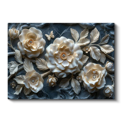 Şakayık Buketi - Vintage Tarzı Romantik Çiçek Portresi Kanvas Tablo