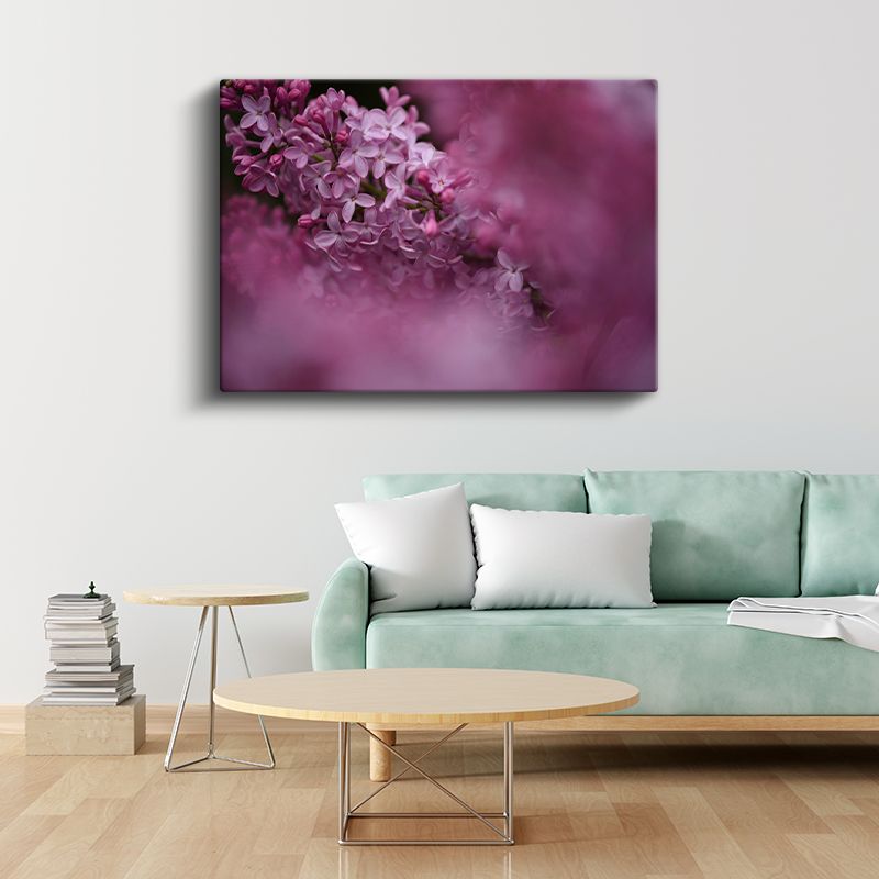 Leylak Çiçekleri - Pembe Tonlarda Romantik Portre Kanvas Tablo