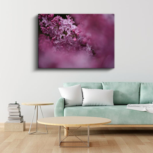 Leylak Çiçekleri - Pembe Tonlarda Romantik Portre Kanvas Tablo