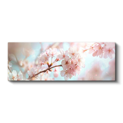 Kiraz Çiçekleri - Pastel Tonlarda Bahar Dalı Kanvas Tablo