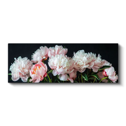 Pembe Güller - Turkuaz Fonda Kabartma Görünümlü Çiçek Serisi Kanvas Tablo