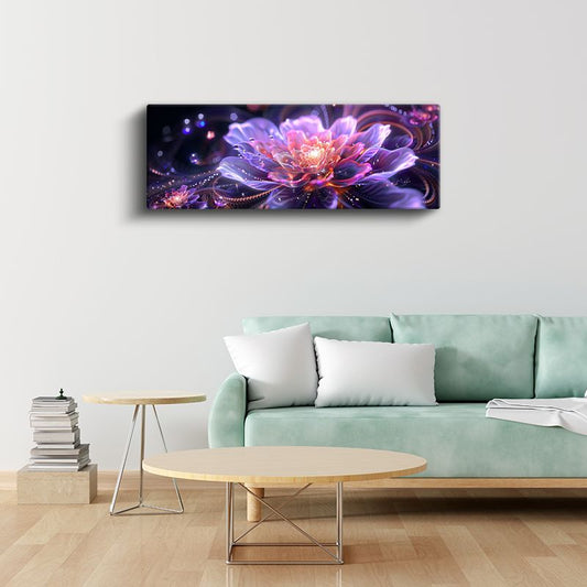 Altın Çiçekler - Siyah Fonda Lüks Çiçek Kompozisyonu Kanvas Tablo