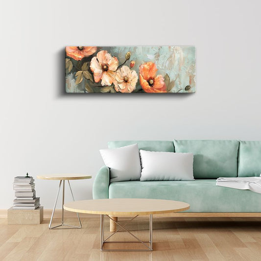 Pastel Gelincikler - Empresyonist Fırça Darbeleriyle Yumuşak Geçişli Kanvas Tablo