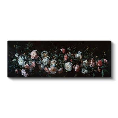 Zarif Güller - Klasik Yağlı Boya Tarzında Pembe ve Beyaz Gül Kompozisyonu Kanvas Tablo