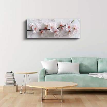 Kiraz Çiçekleri - Zarif Bahar Dalı Minimalist Tasarım Kanvas Tablo