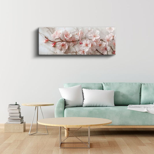 Bahar Dalları - Narin Pembe Çiçekler Kanvas Tablo
