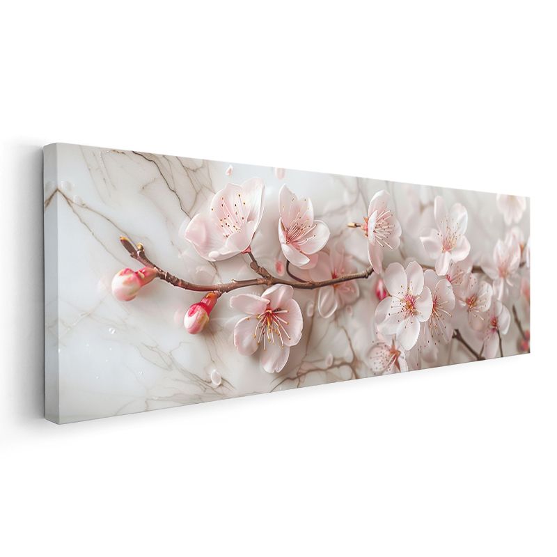 Bahar Dalları - Narin Pembe Çiçekler Kanvas Tablo